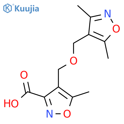 4-{[(3,5-Dimethylisoxazol-4-yl)methoxy]methyl}-5-methylisoxazole-3-carboxylic acid structure