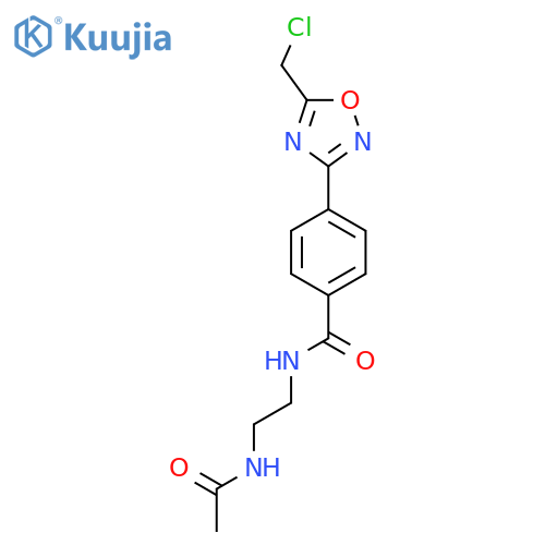 N-2-(Acetylamino)ethyl-4-5-(chloromethyl)-1,2,4-oxadiazol-3-ylbenzamide structure