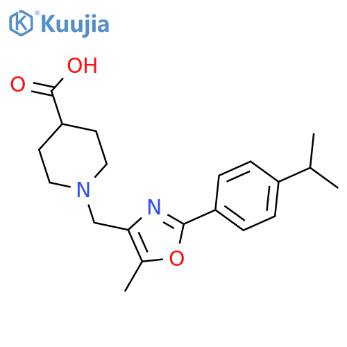 1-{2-(4-Isopropylphenyl)-5-methyl-1,3-oxazol-4-ylmethyl}piperidine-4-carboxylic acid structure