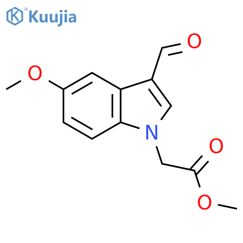 Methyl (3-formyl-5-methoxy-1H-indol-1-yl)acetate structure