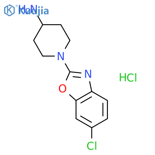 1-(6-Chloro-1,3-benzoxazol-2-yl)piperidin-4-amine hydrochloride structure