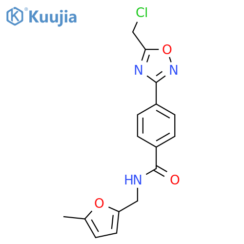4-5-(Chloromethyl)-1,2,4-oxadiazol-3-yl-N-(5-methyl-2-furyl)methylbenzamide structure