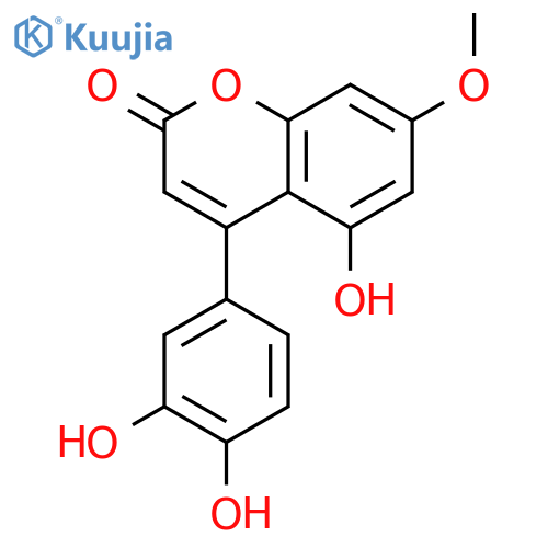 2H-1-Benzopyran-2-one, 4-(3,4-dihydroxyphenyl)-5-hydroxy-7-methoxy- structure
