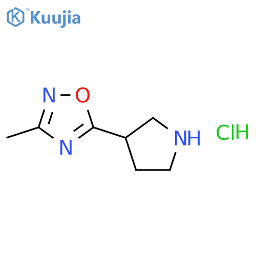 3-Methyl-5-(pyrrolidin-3-yl)-1,2,4-oxadiazole hydrochloride structure