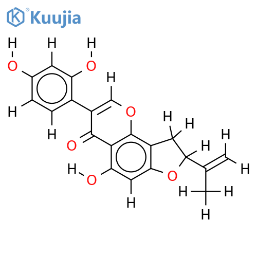 3-(2,4-Dihydroxyphenyl)-8,9-dihydro-5-hydroxy-8(1-methylethenyl)-4H-furo[2,3-h]-1-benzopyran-5-one structure