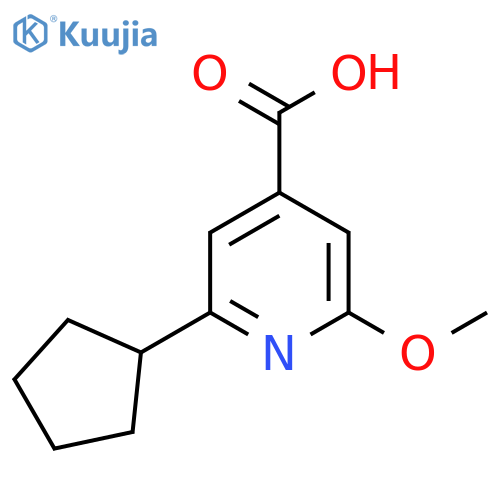2-cyclopentyl-6-methoxypyridine-4-carboxylic acid structure