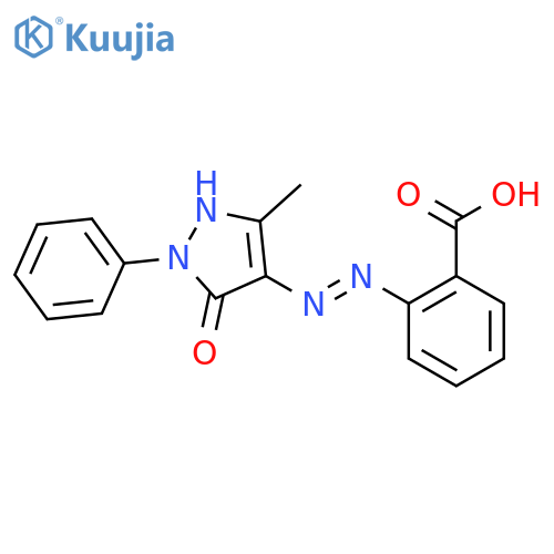 2-2-(3-Methyl-5-oxo-1-phenyl-1,5-dihydro-4H-pyrazol-4-ylidene)hydrazinobenzoic acid structure