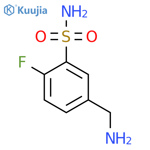 5-(aminomethyl)-2-fluorobenzene-1-sulfonamide structure