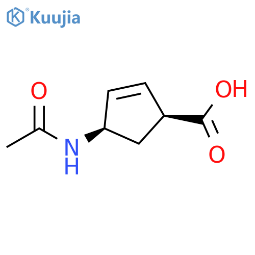 (1S,4R)-4-acetamidocyclopent-2-ene-1-carboxylic acid structure