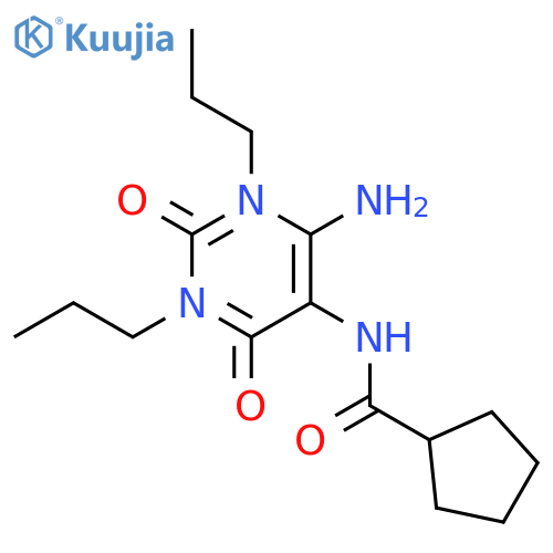 N-(6-Amino-1,2,3,4-tetrahydro-2,4-dioxo-1,3-dipropyl-5-pyrimidinyl)cyclopentanecarboxamide structure