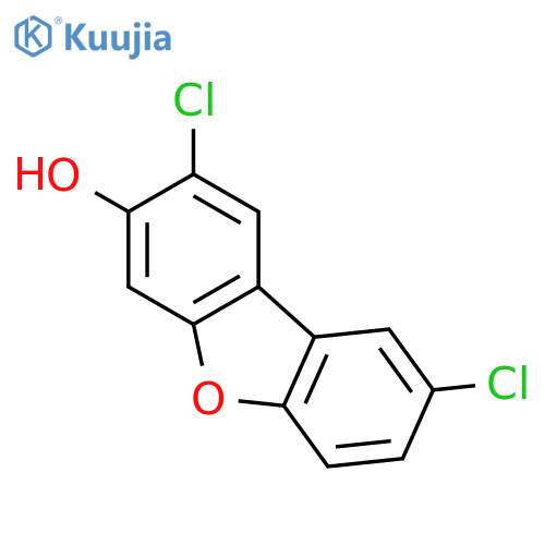 3-Dibenzofuranol, 2,8-dichloro- structure
