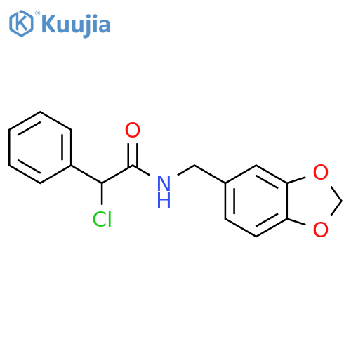 N-(2H-1,3-Benzodioxol-5-ylmethyl)-2-chloro-2-phenylacetamide structure