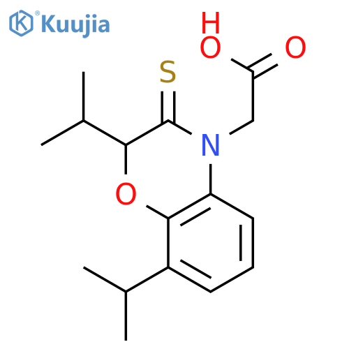 4H-1,4-Benzoxazine-4-aceticacid, 2,3-dihydro-2,8-bis(1-methylethyl)-3-thioxo- structure