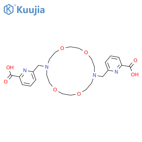 6,6'-((1,4,10,13-Tetraoxa-7,16-diazacyclooctadecane-7,16-diyl)bis(methylene))dipicolinic acid structure