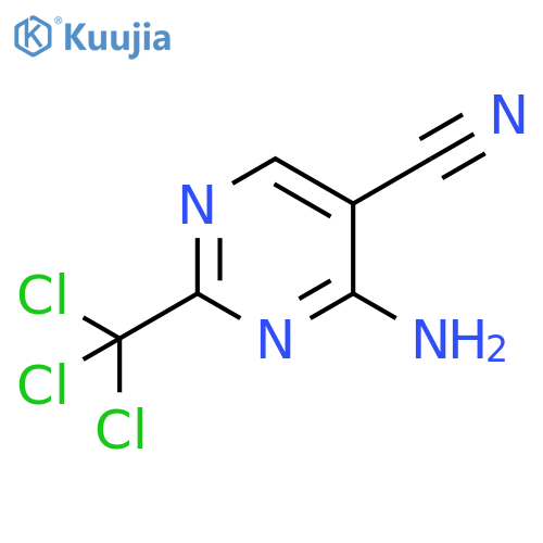 5-Pyrimidinecarbonitrile, 4-amino-2-(trichloromethyl)- structure