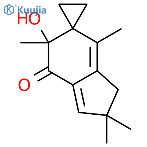 Spiro[cyclopropane-1,5'-[5H]inden]-7'(6'H)-one,2',3'-dihydro-6'-hydroxy-2',2',4',6'-tetramethyl-, (6'R)- structure