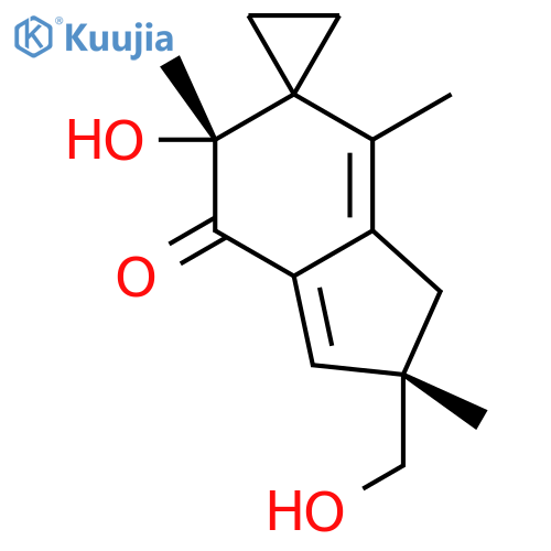 Spiro[cyclopropane-1,5'-[5H]inden]-7'(6'H)-one,2',3'-dihydro-6'-hydroxy-2'-(hydroxymethyl)-2',4',6'-trimethyl-, (2'S,6'R)- structure