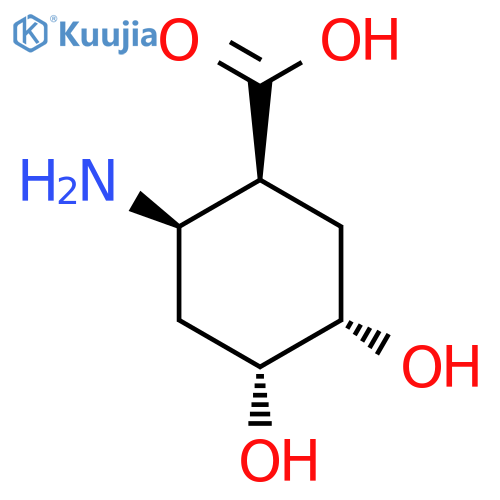 (1RS,2SR,4RS&,5SR&)-2-amino-4,5-dihydroxycyclohexane-1-carboxylic acid structure