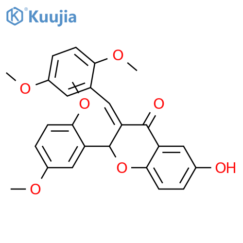 3-(2,5-Dimethoxybenzylidene)-2-(2,5-dimethoxyphenyl)-2,3-dihydro-6-hydroxy-4-chromanone; (R,E)-form structure