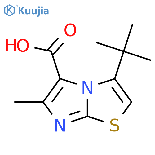 3-tert-butyl-6-methylimidazo2,1-b1,3thiazole-5-carboxylic acid structure