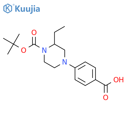 4-[3-ethyl-4-[(2-methylpropan-2-yl)oxycarbonyl]piperazin-1-yl]benzoic Acid structure