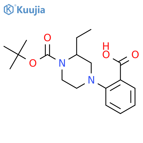 2-[3-ethyl-4-[(2-methylpropan-2-yl)oxycarbonyl]piperazin-1-yl]benzoic Acid structure