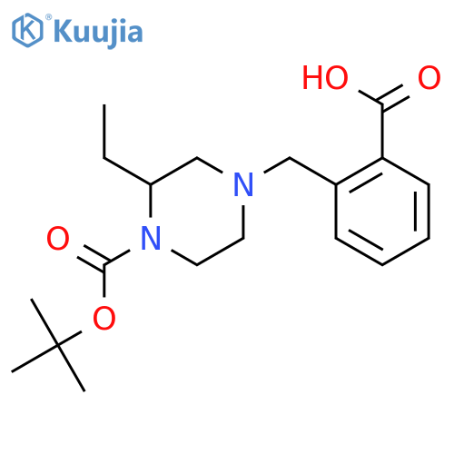 2-[[3-ethyl-4-[(2-methylpropan-2-yl)oxycarbonyl]piperazin-1-yl]methyl]benzoic Acid structure