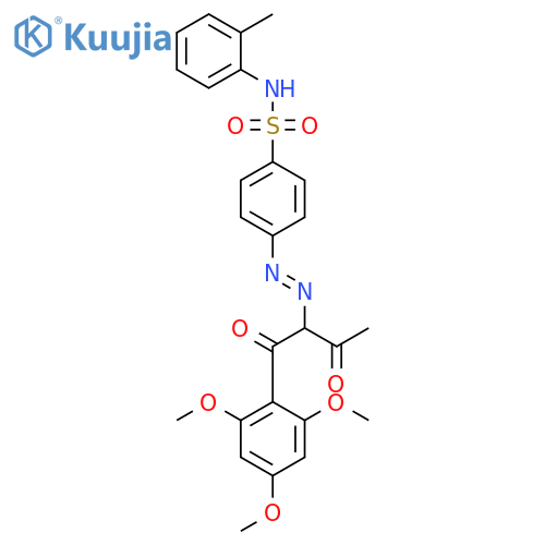 Benzenesulfonamide, N-(2-methylphenyl)-4-[[2-oxo-1-(2,4,6-trimethoxybenzoyl)propyl]azo]- structure