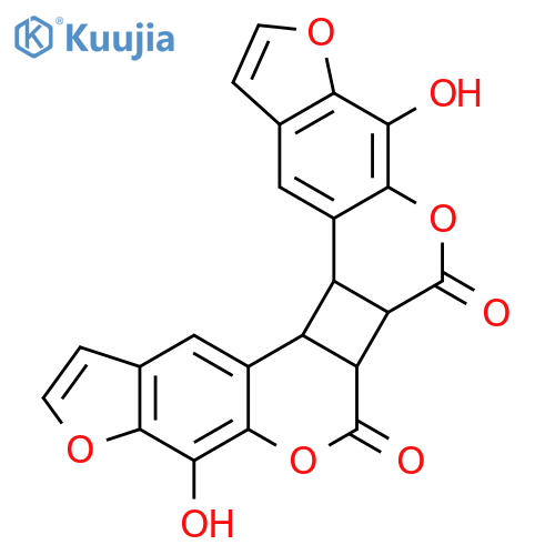 Difuro[3,2-g:3',2'-g']cyclobuta[1,2-c:4,3-c']bis[1]benzopyran-6,7-dione, 6a,6b,13b,13c-tetrahydro-4,9-dihydroxy- structure