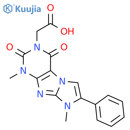 3H-Imidazo[2,1-f]purine-3-acetic acid, 1,2,4,8-tetrahydro-1,8-dimethyl-2,4-dioxo-7-phenyl- structure