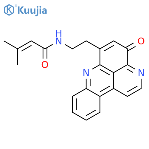 3-methyl-N-[2-(4-oxo-4H-pyrido[2,3,4-kl]acridin-6-yl)ethyl]but-2-enamide structure