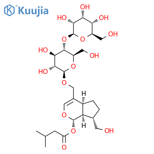 b-D-Glucopyranoside,[(1S,4aS,7S,7aS)-1,4a,5,6,7,7a-hexahydro-7-(hydroxymethyl)-1-(3-methyl-1-oxobutoxy)cyclopenta[c]pyran-4-yl]methyl4-O-b-D-allopyranosyl- (9CI) structure