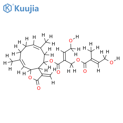 8beta-4'-hydroxy-5'-(4"-hydroxytigloyloxy)-tigloyloxy-costunolide structure