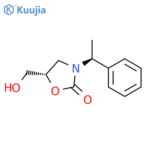 2-OXAZOLIDINONE, 5-(HYDROXYMETHYL)-3-[(1S)-1-PHENYLETHYL]-, (5S)- structure