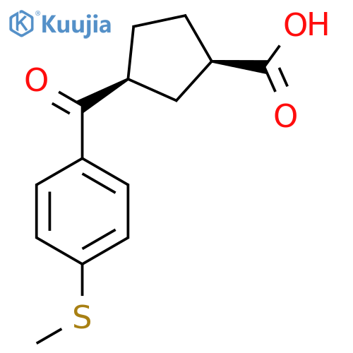 cis-3-(4-Thiomethylbenzoyl)cyclopentane-1-carboxylic acid structure