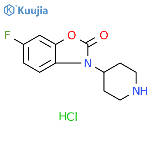 6-FLUORO-3-(PIPERIDIN-4-YL)BENZO[D]OXAZOL-2(3H)-ONE HCL structure