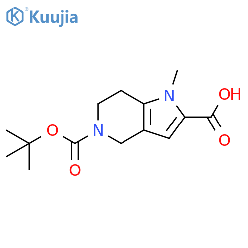 5-(tert-Butoxycarbonyl)-1-methyl-4,5,6,7-tetrahydro-1H-pyrrolo[3,2-c]pyridine-2-carboxylic aci structure
