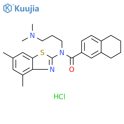 N-(4,6-dimethyl-1,3-benzothiazol-2-yl)-N-[3-(dimethylamino)propyl]-5,6,7,8-tetrahydronaphthalene-2-carboxamide hydrochloride structure