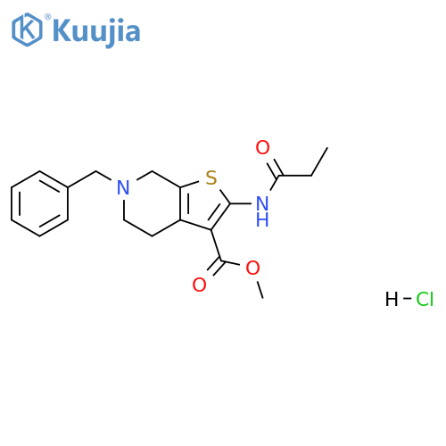 methyl 6-benzyl-2-propanamido-4H,5H,6H,7H-thieno2,3-cpyridine-3-carboxylate hydrochloride structure