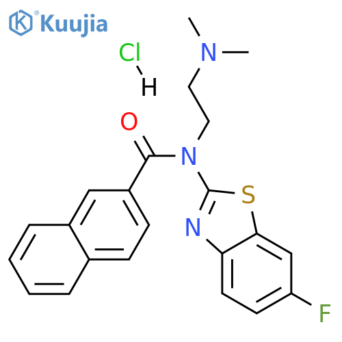 N-[2-(dimethylamino)ethyl]-N-(6-fluoro-1,3-benzothiazol-2-yl)naphthalene-2-carboxamide hydrochloride structure