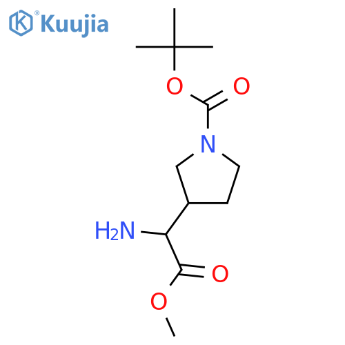 Tert-butyl 3-(1-amino-2-methoxy-2-oxoethyl)pyrrolidine-1-carboxylate structure