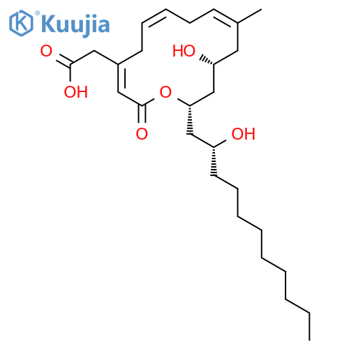 Oxacyclotetradeca-3,6,9-triene-4-aceticacid, 12-hydroxy-14-[(2R)-2-hydroxyundecyl]-10-methyl-2-oxo-,(3E,6E,9E,12R,14S)-rel-(+)- (9CI) structure