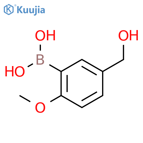 (5-(Hydroxymethyl)-2-methoxyphenyl)boronic acid structure