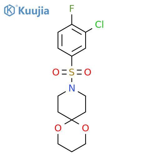 9-(3-chloro-4-fluorobenzenesulfonyl)-1,5-dioxa-9-azaspiro5.5undecane structure