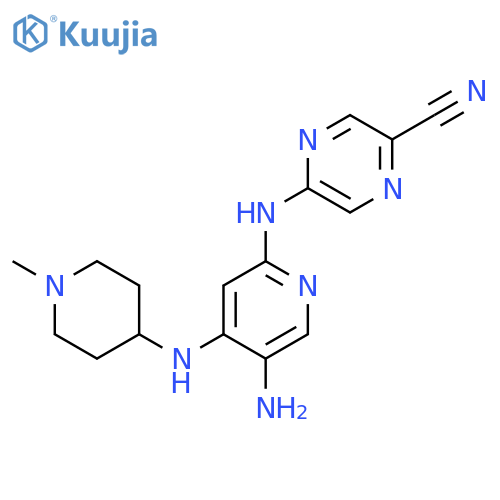 5-((5-Amino-4-((1-methylpiperidin-4-yl)amino)pyridin-2-yl)amino)pyrazine-2-carbonitrile structure