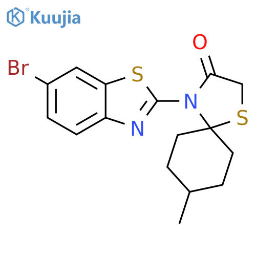 1-Thia-4-azaspiro[4.5]decan-3-one, 4-(6-bromo-2-benzothiazolyl)-8-methyl- structure