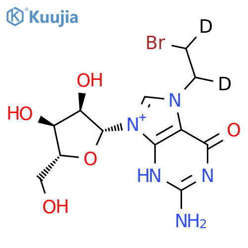 1H-Purinium,2-amino-7-(2-bromoethyl-1,2-d2)-6,9-dihydro-6-oxo-9-b-D-ribofuranosyl- (9CI) structure