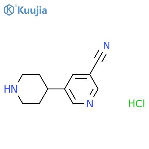 5-(4-piperidyl)pyridine-3-carbonitrile;dihydrochloride structure