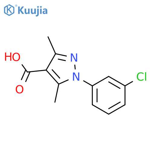 1-(3-Chloro-phenyl)-3,5-dimethyl-1H-pyrazole-4-carboxylic acid structure