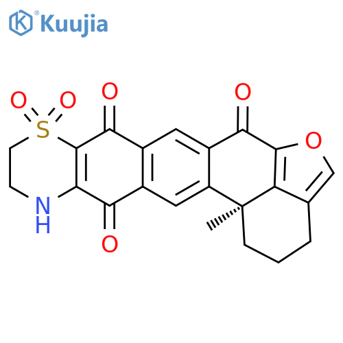 Furo[4',3',2':8,9]phenanthro[3,2-g][1,4]benzothiazine-6,8,13(10H)-trione,1,2,3,11,12,14b-hexahydro-14b-methyl-, 9,9-dioxide, (+)- (9CI) structure